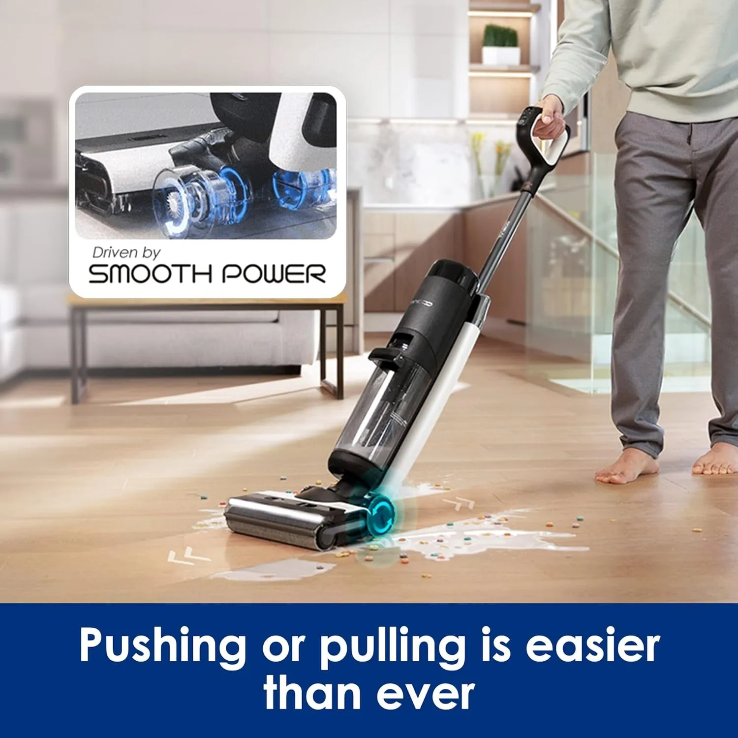 Floor ONE S7 PRO Cordless Wet Dry Vacuum Cleaner, Smart Floor Cleaner Mop for Hard Floors, Long Run Time, Dual-Sided Edge Cleaning,