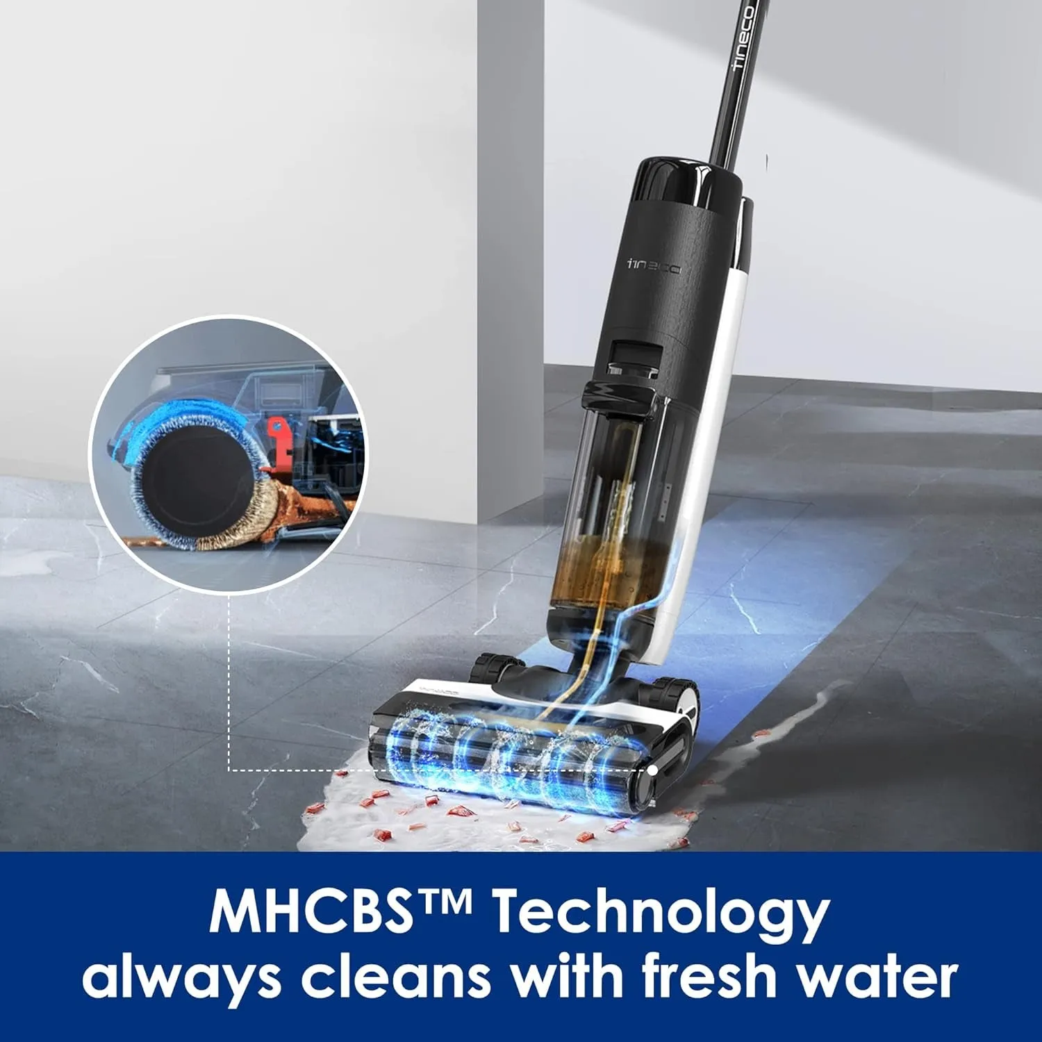 Floor ONE S7 PRO Cordless Wet Dry Vacuum Cleaner, Smart Floor Cleaner Mop for Hard Floors, Long Run Time, Dual-Sided Edge Cleaning,