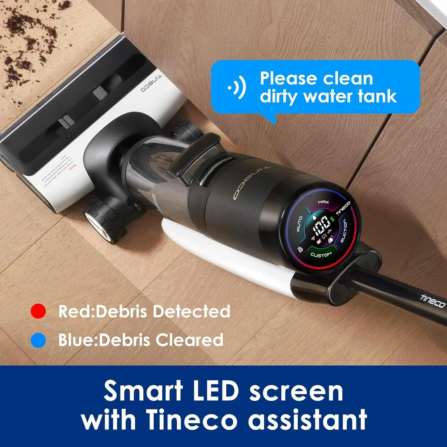 Floor ONE S7 PRO Cordless Wet Dry Vacuum Cleaner, Smart Floor Cleaner Mop for Hard Floors, Long Run Time, Dual-Sided Edge Cleaning,