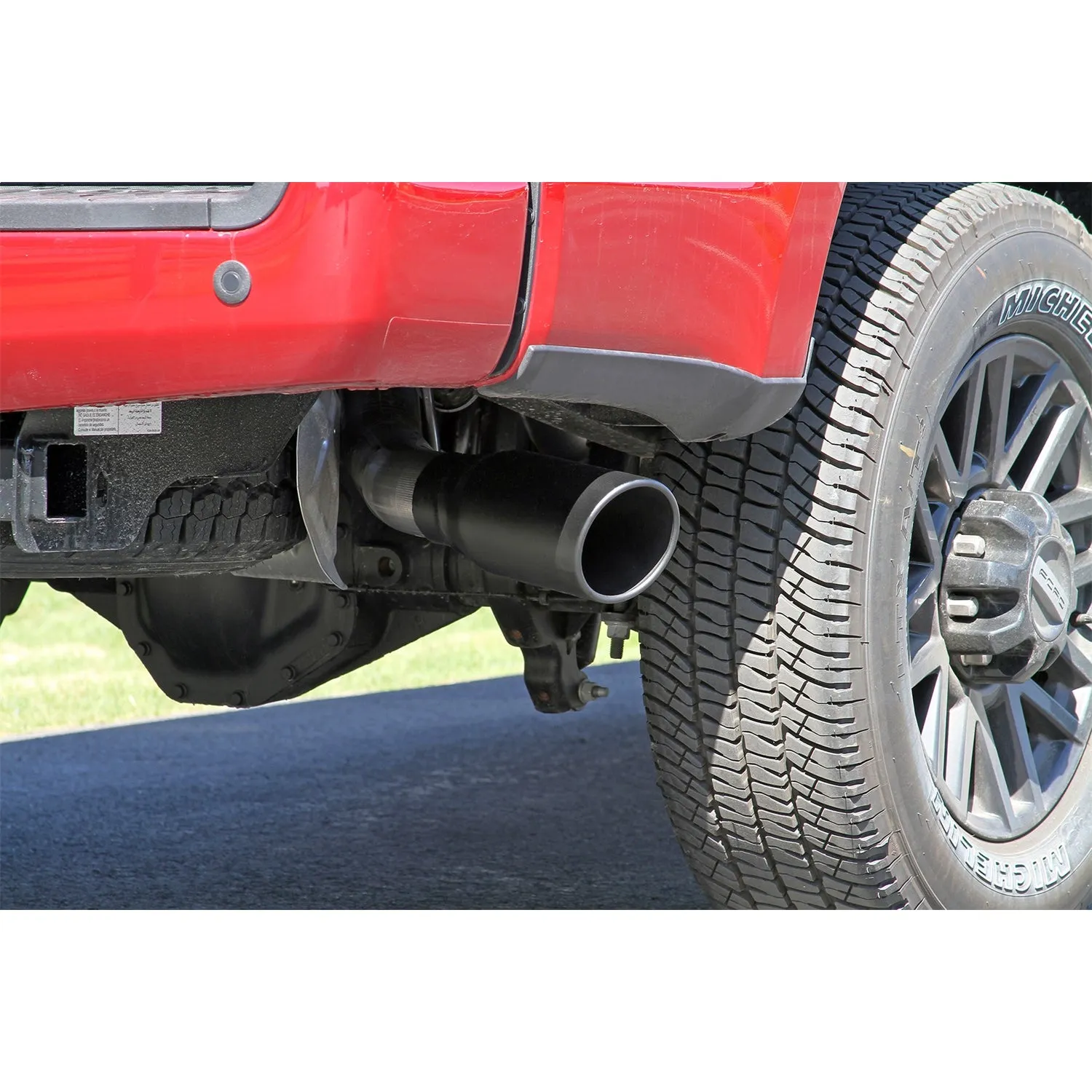 Flowmaster FlowFX Cat-Back Exhaust System - 3.5 in Diameter - Single Side Exit - 5 in Black Ceramic Tip - Stainless - Ford Fullsize Truck 2017-21