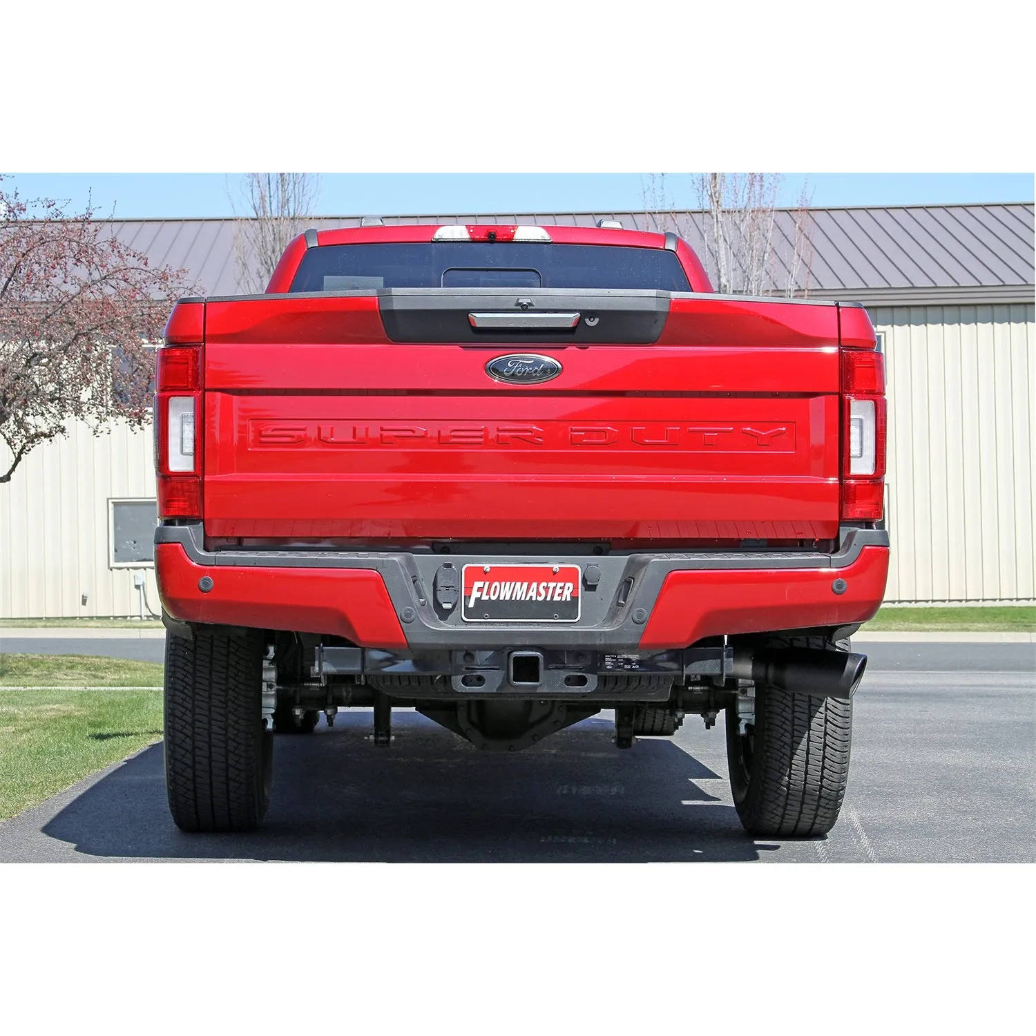 Flowmaster FlowFX Cat-Back Exhaust System - 3.5 in Diameter - Single Side Exit - 5 in Black Ceramic Tip - Stainless - Ford Fullsize Truck 2017-21