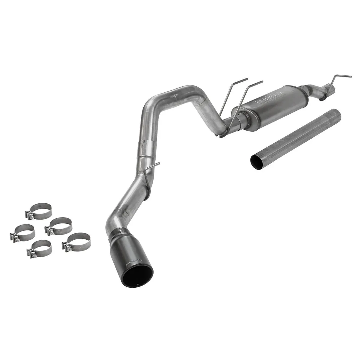 Flowmaster FlowFX Cat-Back Exhaust System - 3.5 in Diameter - Single Side Exit - 5 in Black Ceramic Tip - Stainless - Ford Fullsize Truck 2017-21