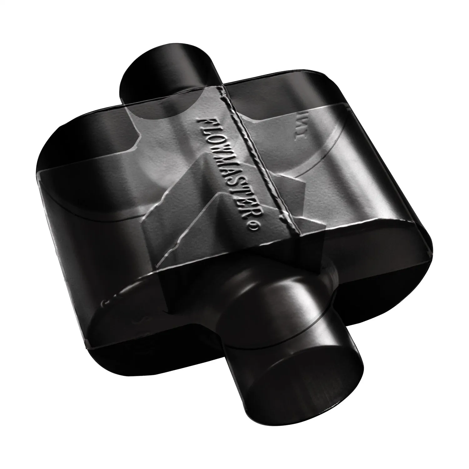 Flowmaster Super 10 Muffler 2-1/2" Offset Inlet/Offset Outlet 6-1/2 x 4 x 9-3/4" Oval Body 12-1/2" Long - Steel