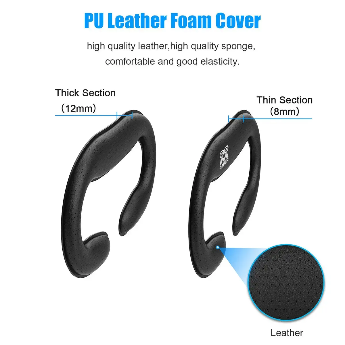 Foam Replacement Cover 7-in-1 - PU leather face cover - Black and Orange | for Quest 2