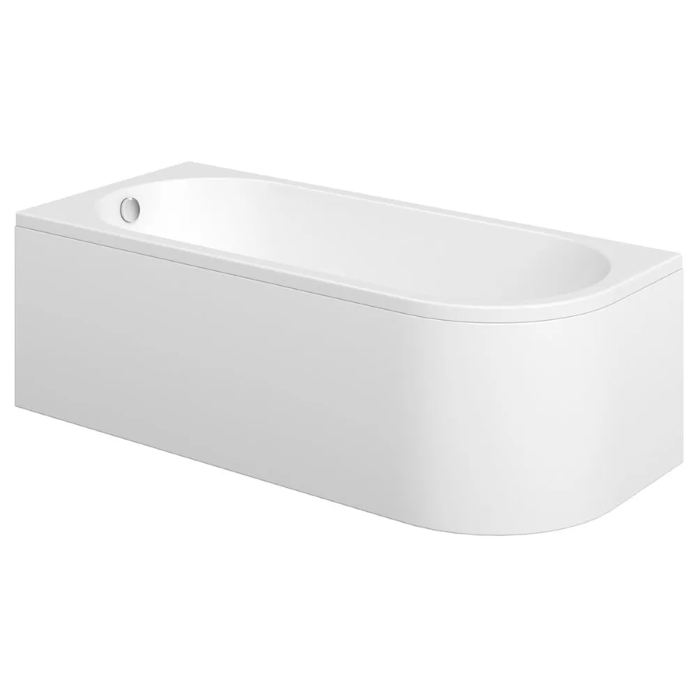 Gledhow 1700 x 725mm Back to Wall Bath With One Piece Curved Panel