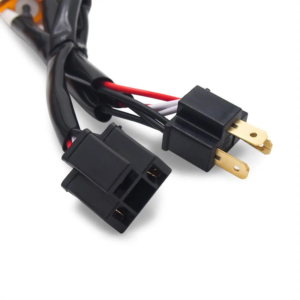 H4 (9003 HB2) HID & LED 50W 6Ohm Resistor Relay Kit Wiring Harness Adapter