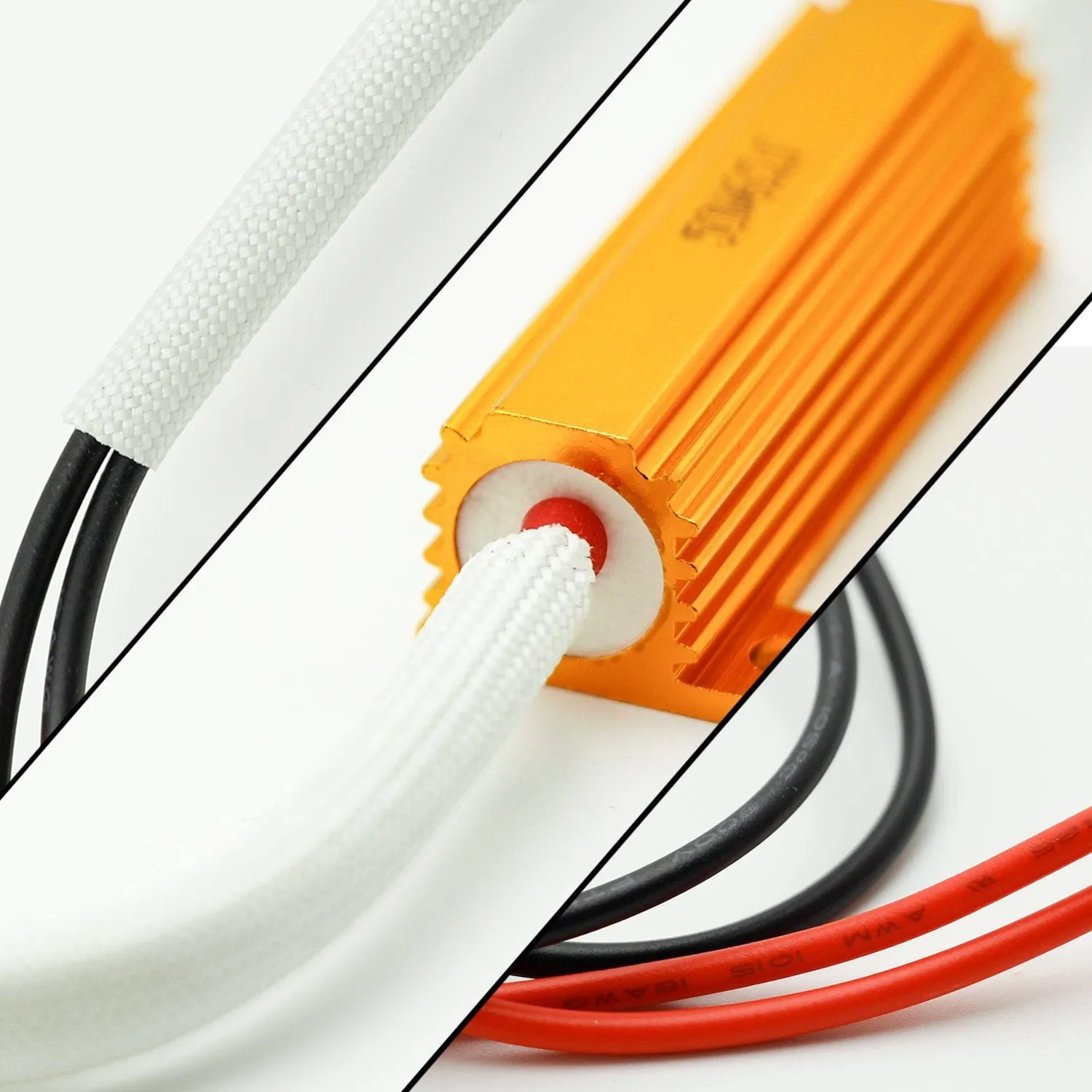 H7 HID & LED 50W 6Ohm Resistor Relay Kit Wiring Harness Adapter