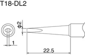 Hakko T18-DL2 T18 Series Soldering Tip