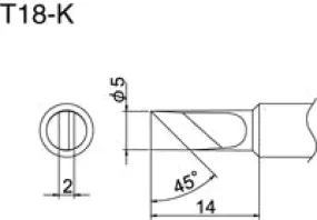 Hakko T18-K T18 Series Soldering Tip (Pack of 10 Tips)