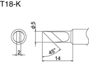 Hakko T18-K T18 Series Soldering Tip