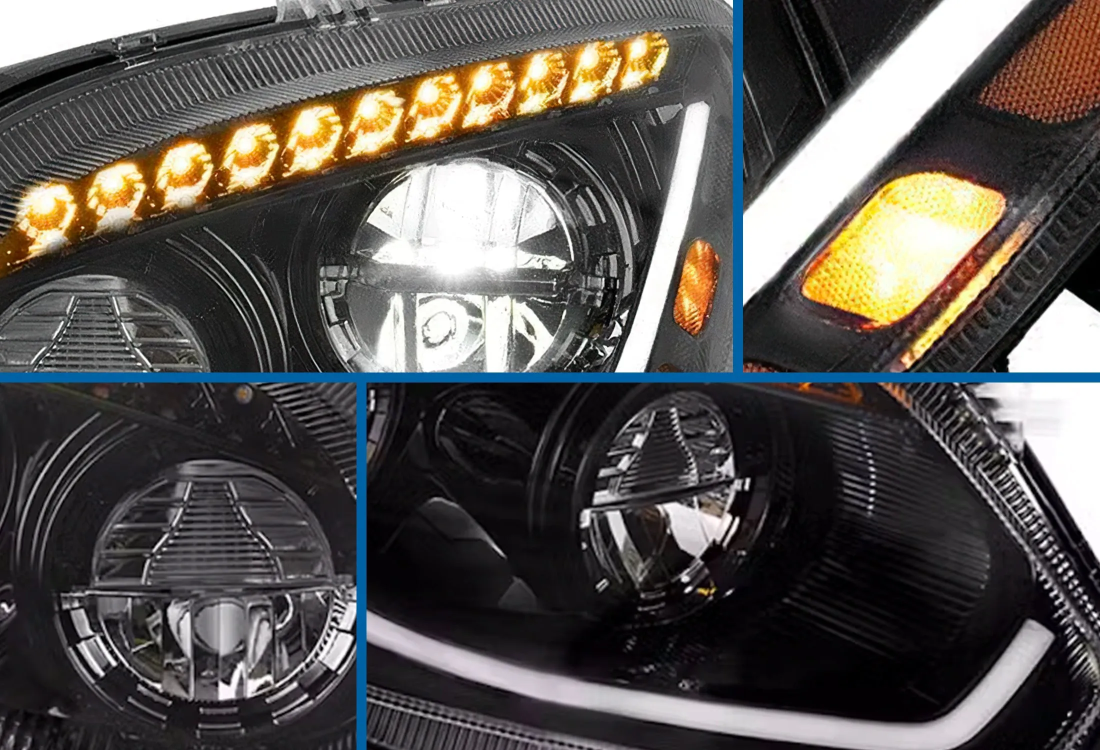 Headlights Led With Turn Sequential Signal Black Set 2018  International LT LT625