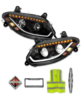 Headlights Led With Turn Sequential Signal Black Set 2018  International LT LT625