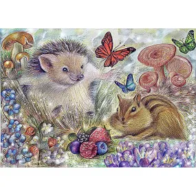 Hedgehog Animal - Full Round Diamond - 40x30cm