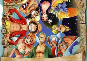 Japanese Anime Diamond Painting - Full Drill Square/Round 5D Embroidery, Cartoon Straw Hat Pirates Selfie