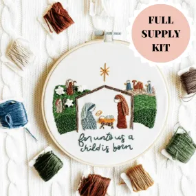 Jesus is Born Embroidery Kit