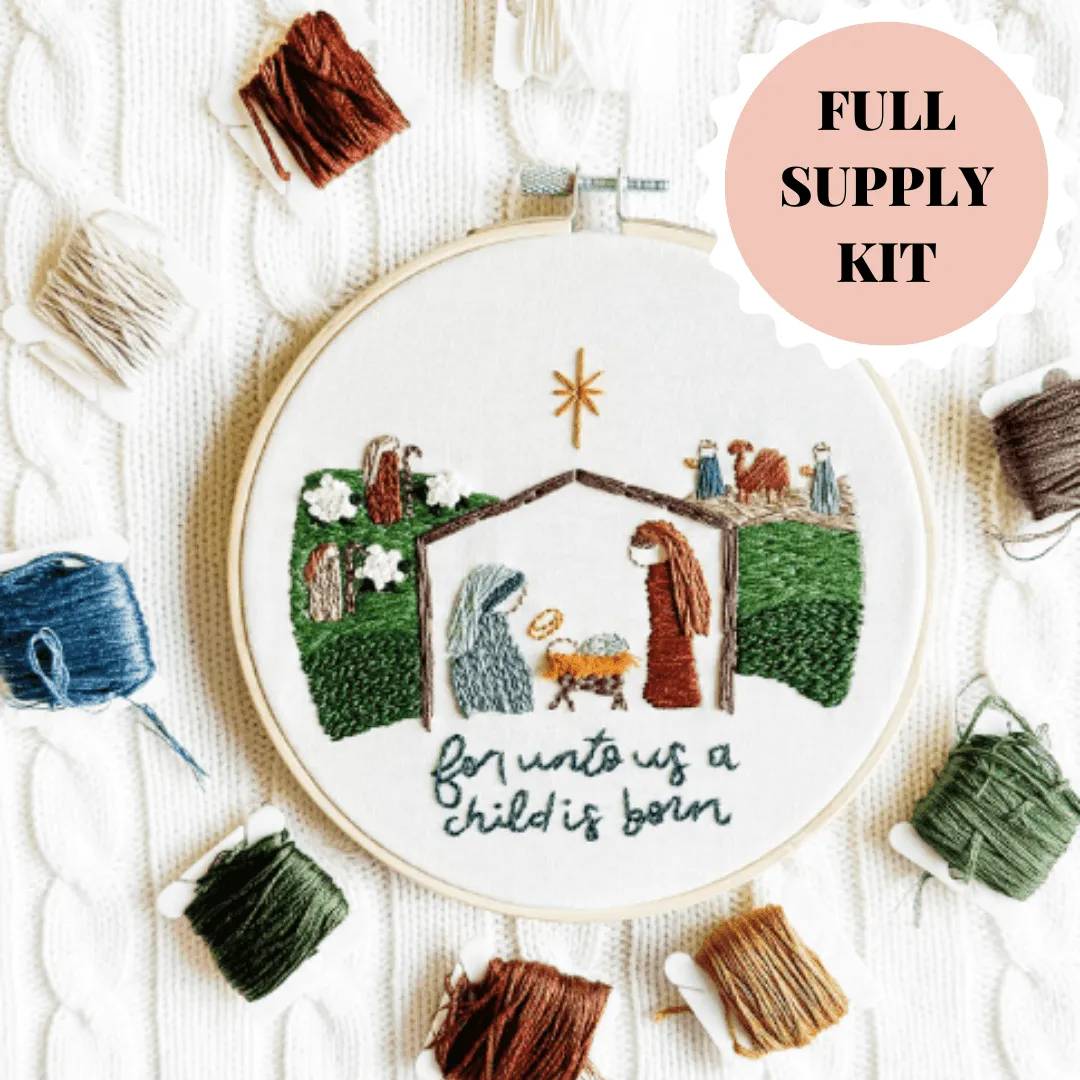 Jesus is Born Embroidery Kit