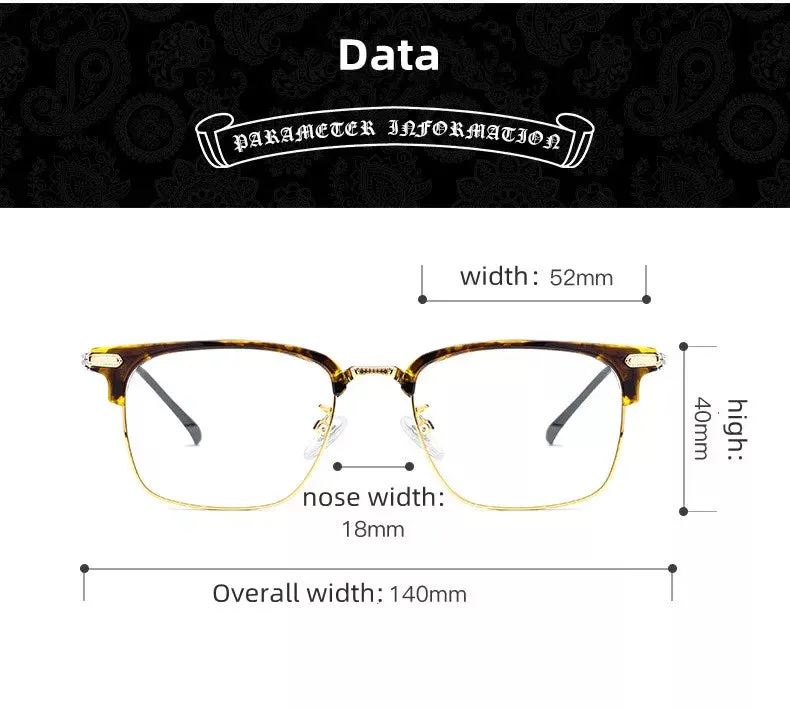 Kocolior Unisex Full Rim Square Titanium Alloy Hyperopic Reading Glasses 8366