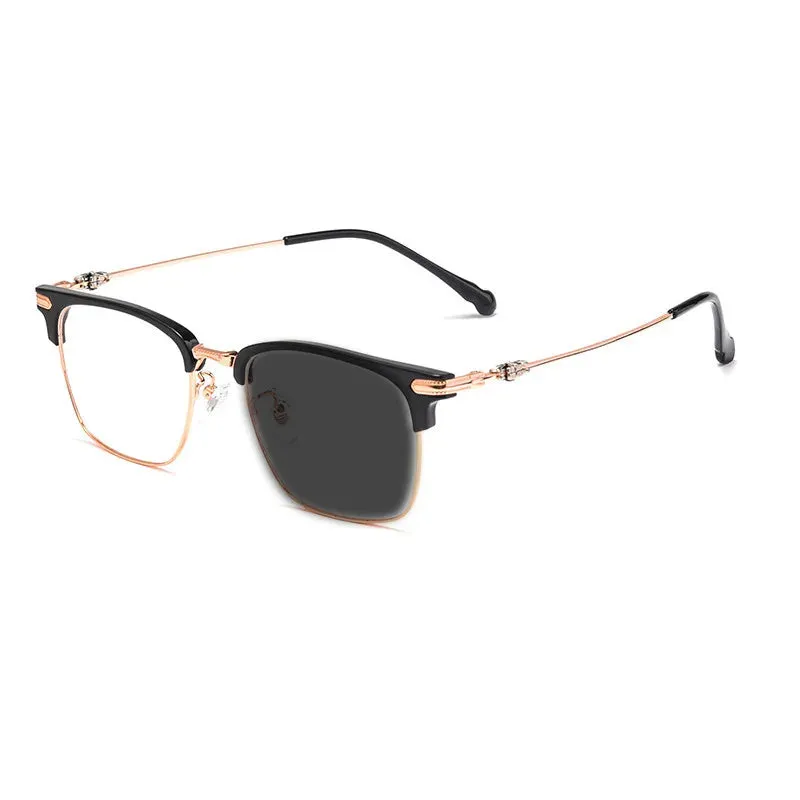 Kocolior Unisex Full Rim Square Titanium Alloy Hyperopic Reading Glasses 8366