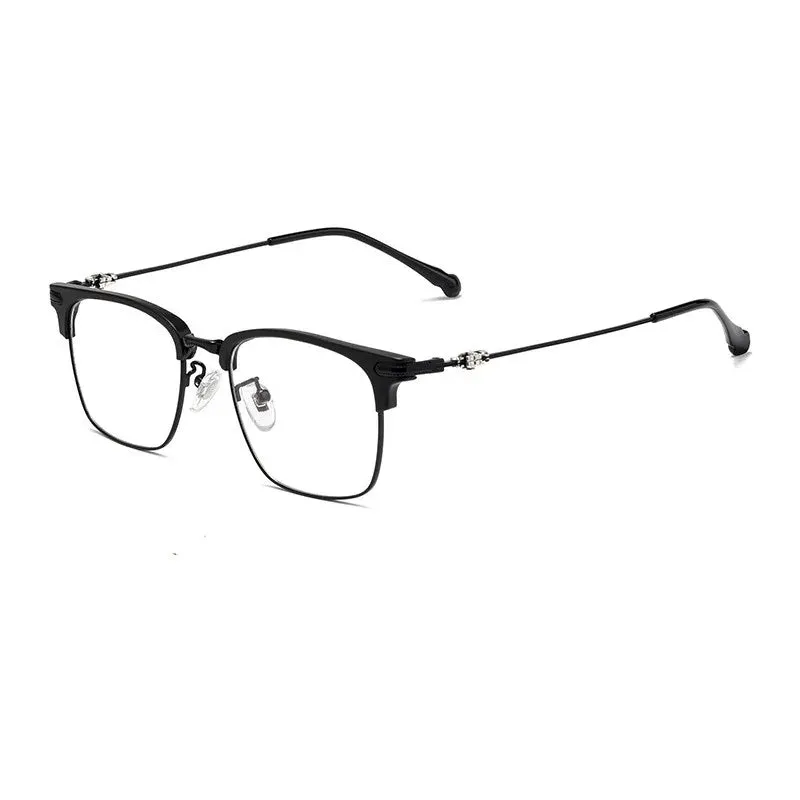 Kocolior Unisex Full Rim Square Titanium Alloy Hyperopic Reading Glasses 8366