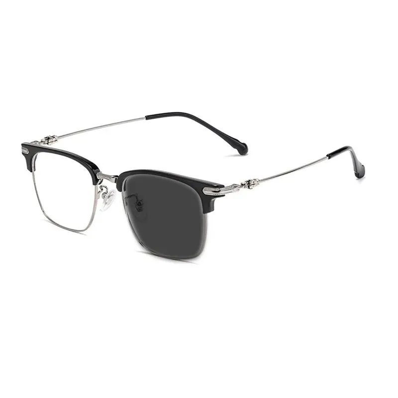 Kocolior Unisex Full Rim Square Titanium Alloy Hyperopic Reading Glasses 8366