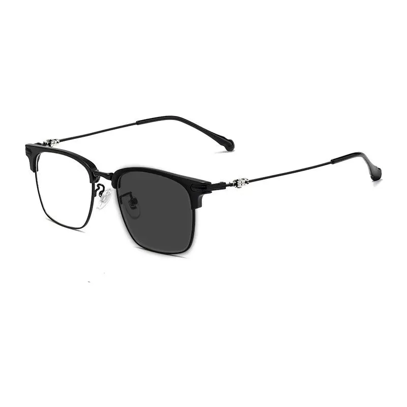 Kocolior Unisex Full Rim Square Titanium Alloy Hyperopic Reading Glasses 8366