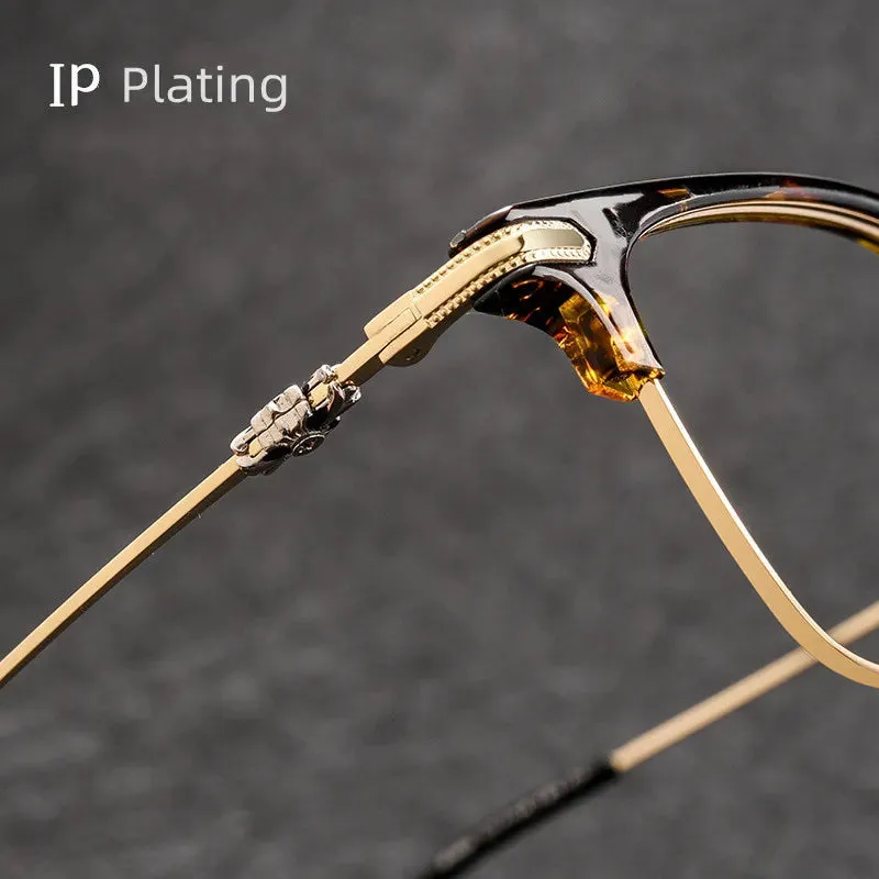 Kocolior Unisex Full Rim Square Titanium Alloy Hyperopic Reading Glasses 8366