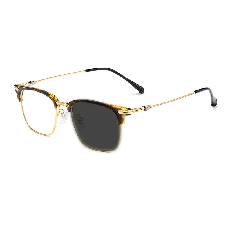 Kocolior Unisex Full Rim Square Titanium Alloy Hyperopic Reading Glasses 8366
