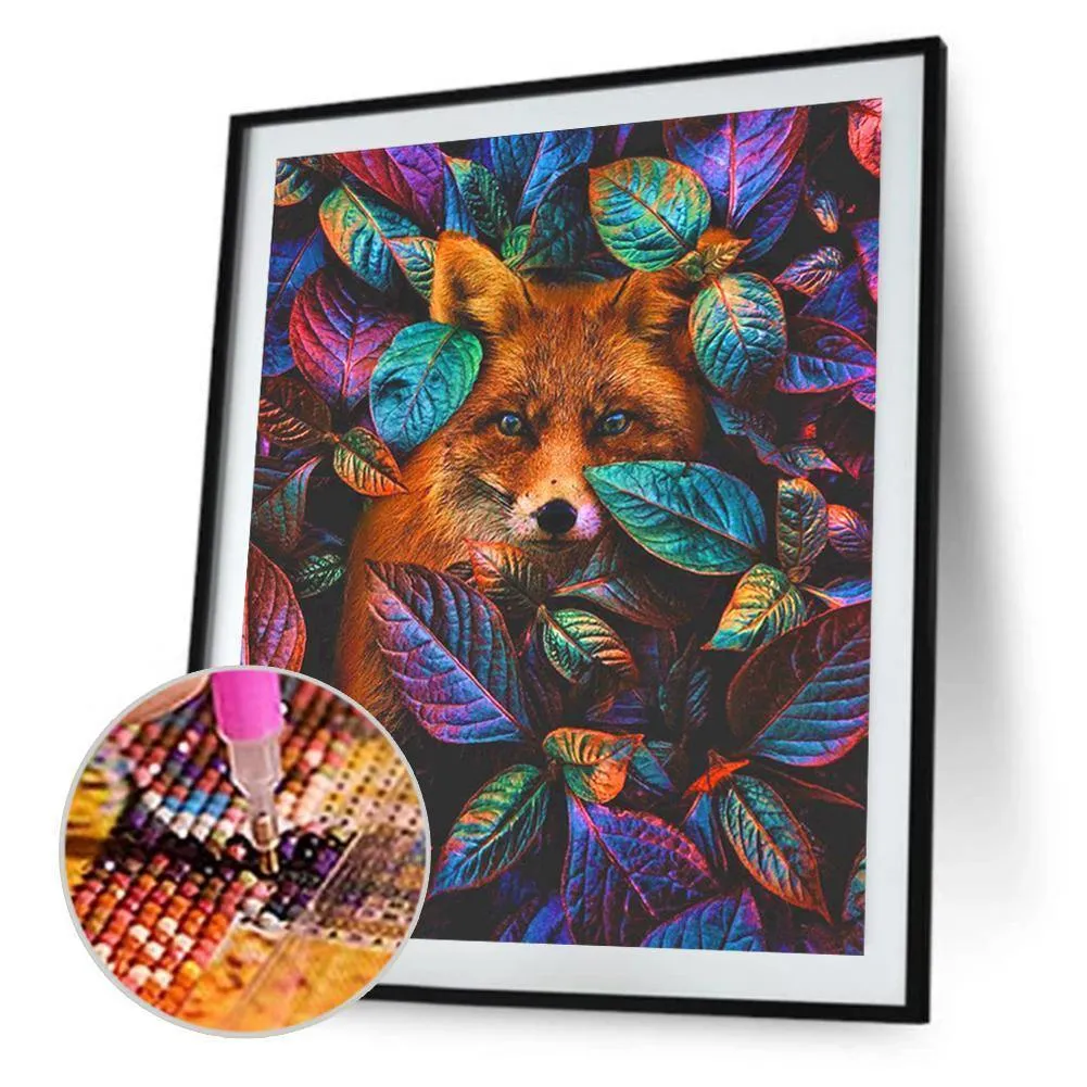 Leaves Fox Animal - Full Diamond Painting - (Canvas 30*40cm/11.81*15.75in)
