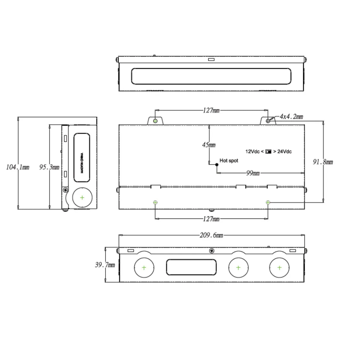 LineDRIVE 96 Watts, 24VDC Electronic LED Power Supply, Non-Dimmable, 120-277V Input