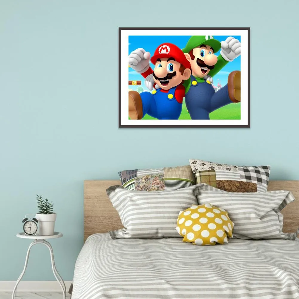 Mario - Full Round Diamond - 40x30CM