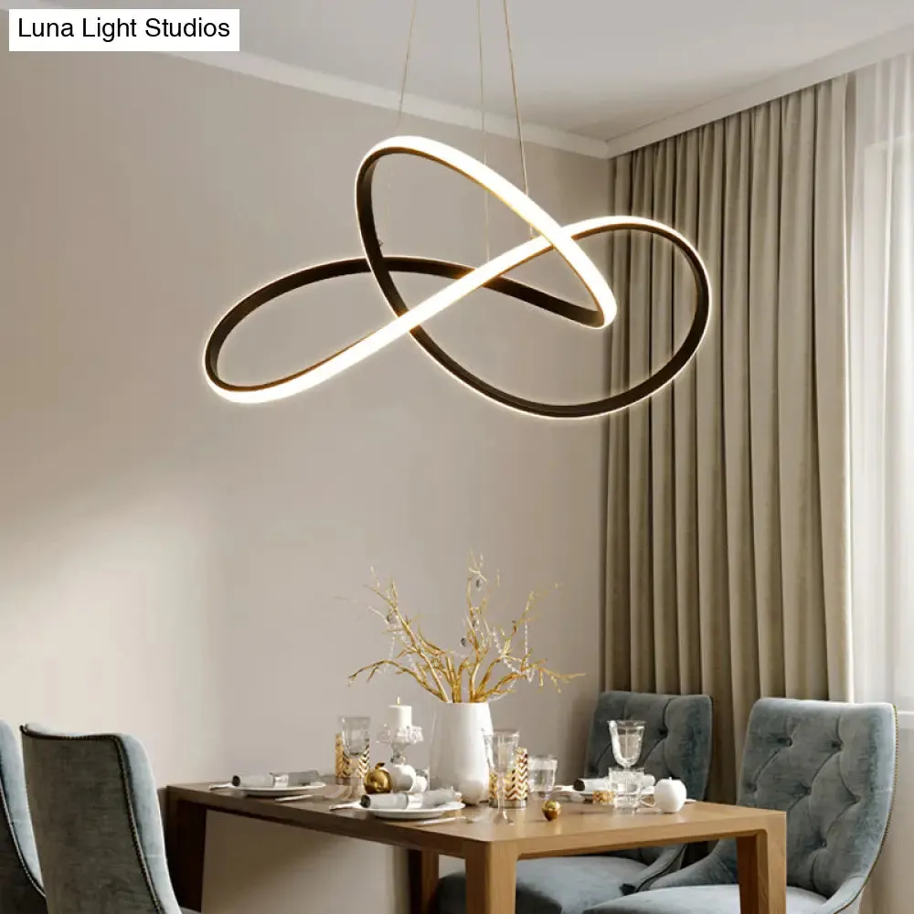 Modern Black LED Chandelier with Acrylic Shade - Minimalistic Pendant Light Fixture
