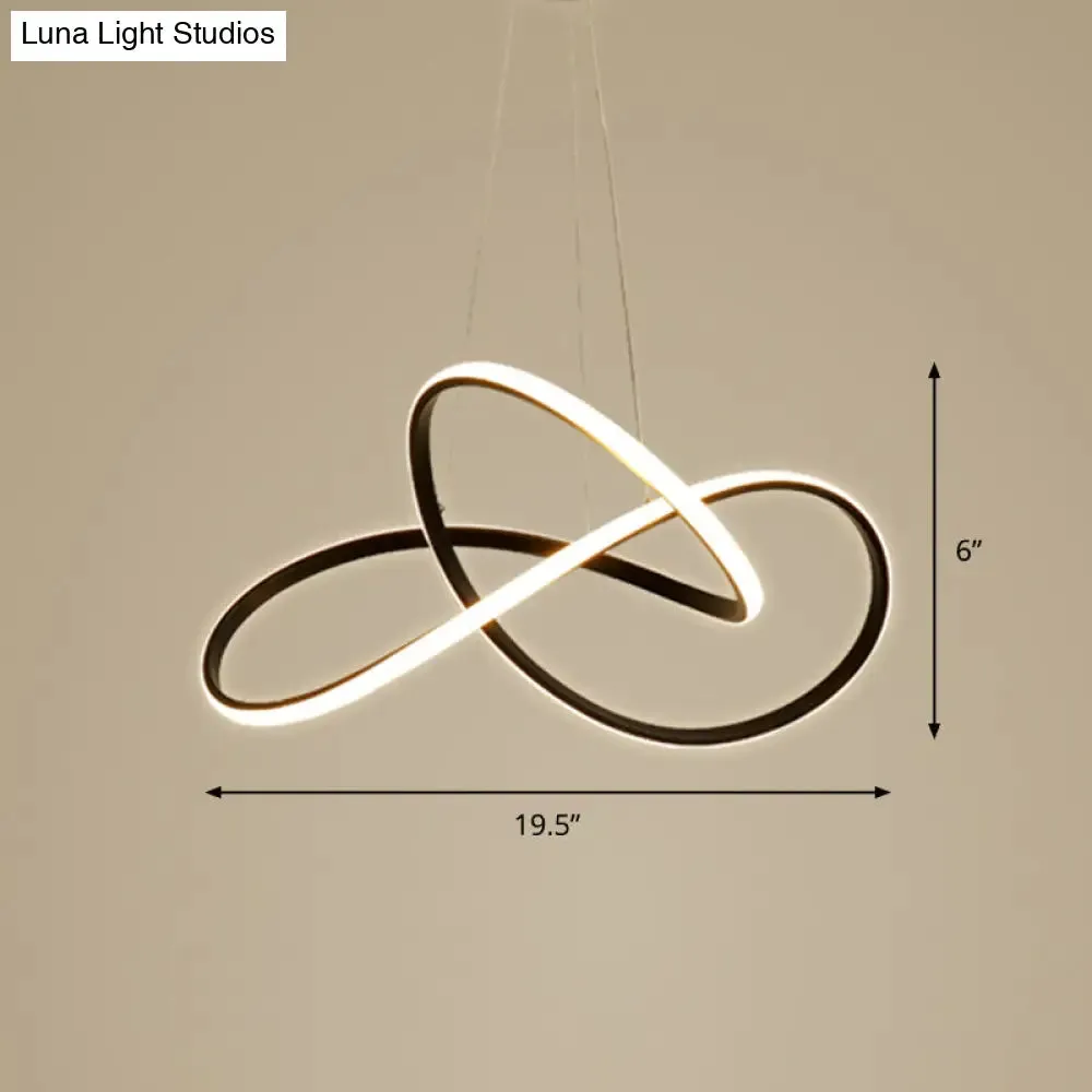 Modern Black LED Chandelier with Acrylic Shade - Minimalistic Pendant Light Fixture
