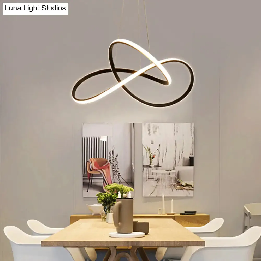 Modern Black LED Chandelier with Acrylic Shade - Minimalistic Pendant Light Fixture