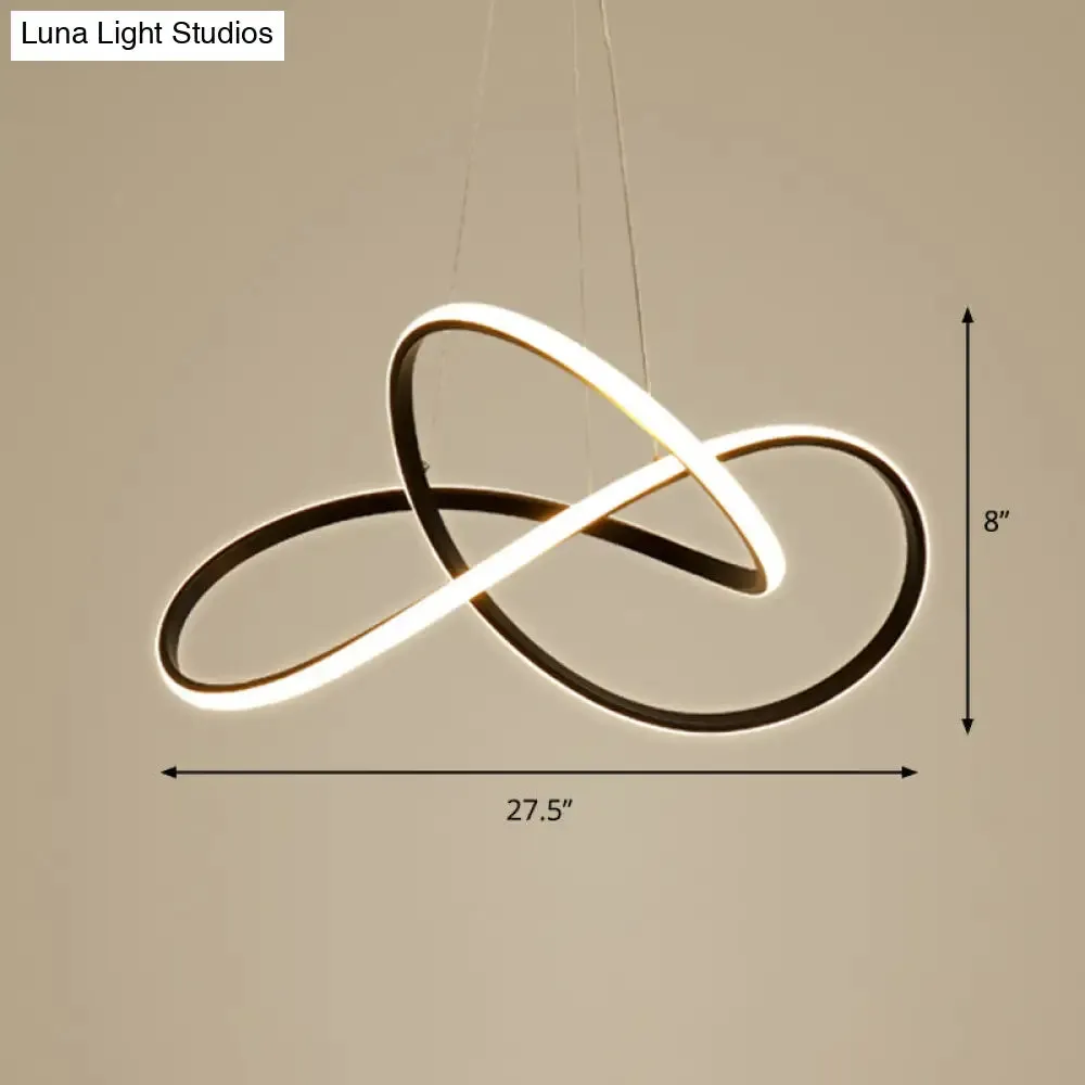 Modern Black LED Chandelier with Acrylic Shade - Minimalistic Pendant Light Fixture