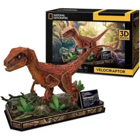 National Geographic Puzzle 3D Velociraptor Model Kit