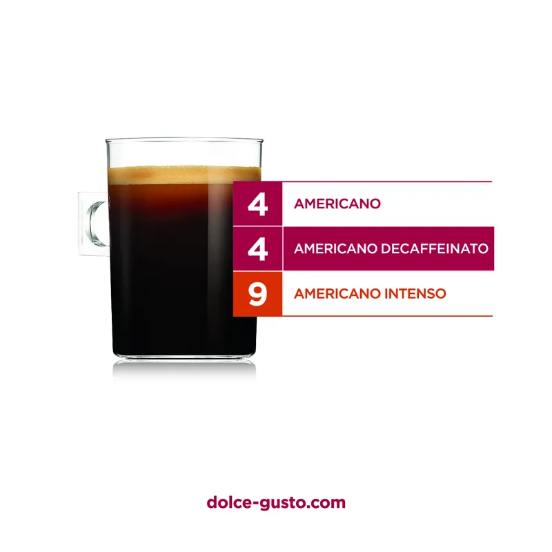 NESCAFÉ Dolce Gusto Americano Decaf coffee pods 16 Pack - Case of 3