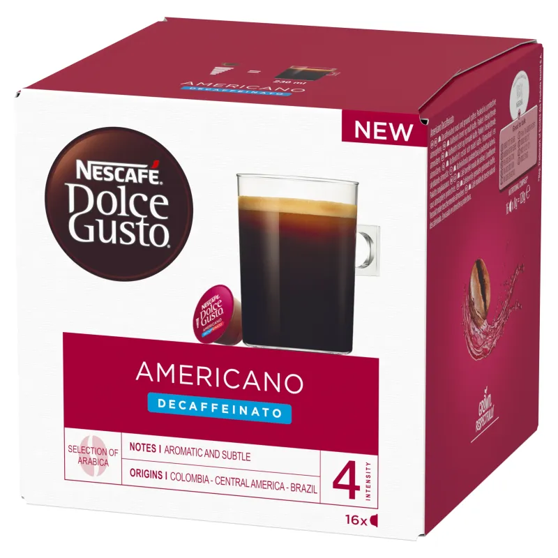 NESCAFÉ Dolce Gusto Americano Decaf coffee pods 16 Pack - Case of 3