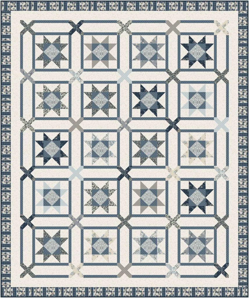 Nouveau Quilt Kit - Includes Pattern & Binding - 66" x 79"