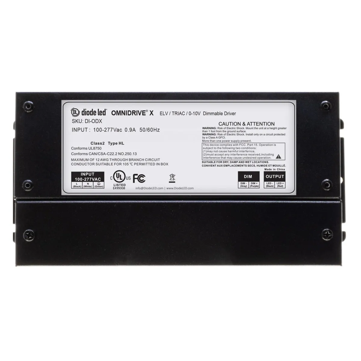 OMNIDRIVE X 200 Watts, 24VDC LED Driver, ELV, Triac and 0-10V Dimming, 120-277V