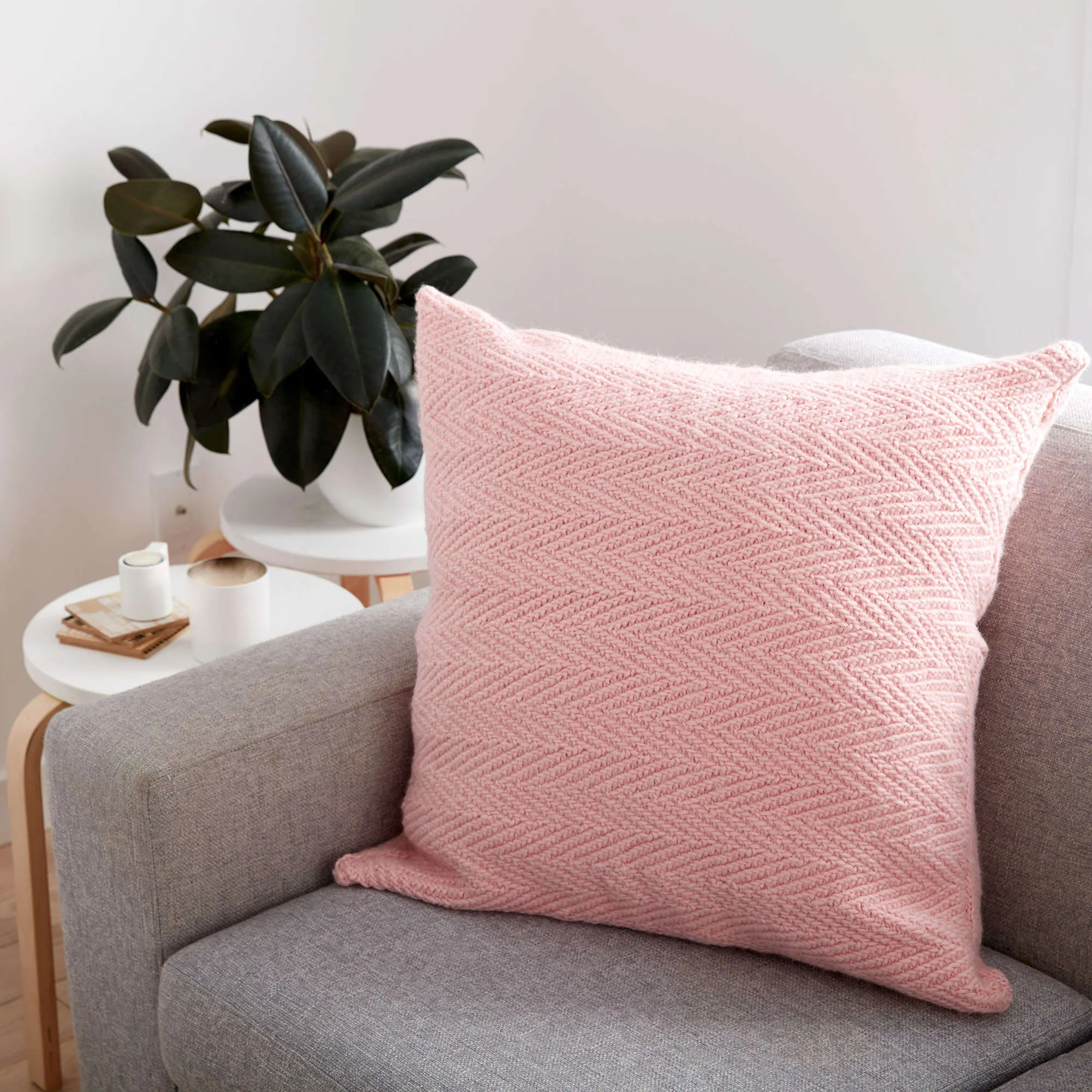Patons Knit Herringbone Pillow
