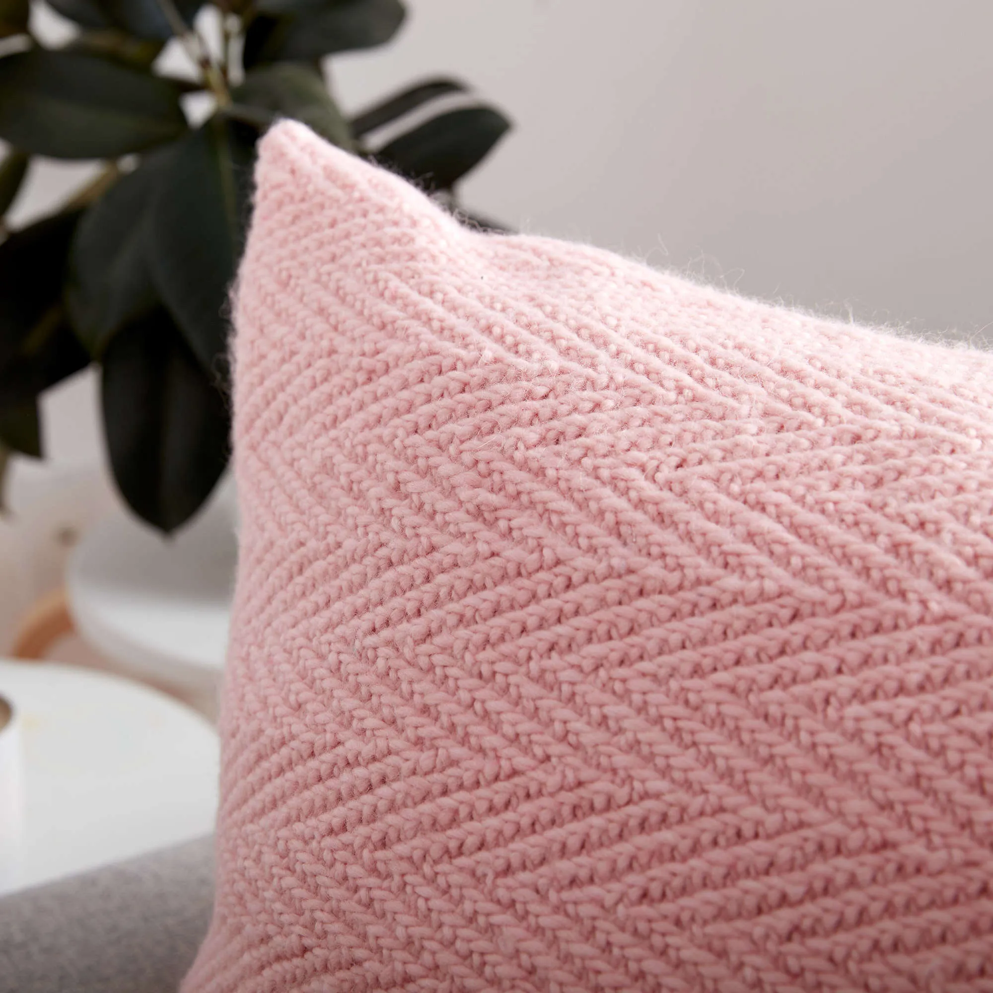 Patons Knit Herringbone Pillow