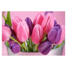 Pink Flowers  - Full Diamond Painting 40x30cm