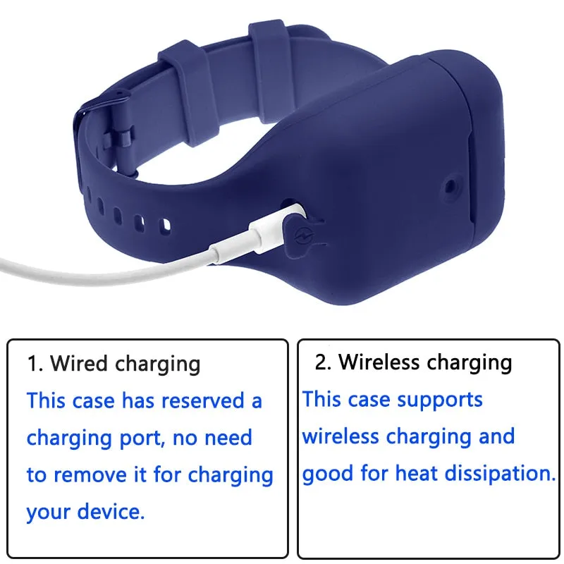 Protective Cover for AirPods 2 Case Bands Silicone Wrist Shell Compatible for Apple Air Pods 2 tws charging box Sport portable