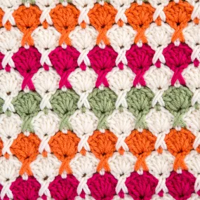 Red Heart Crochet Juicy Fruits And Whipped Crème Throw