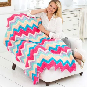 Red Heart Crochet Sherbet Ripple Throw