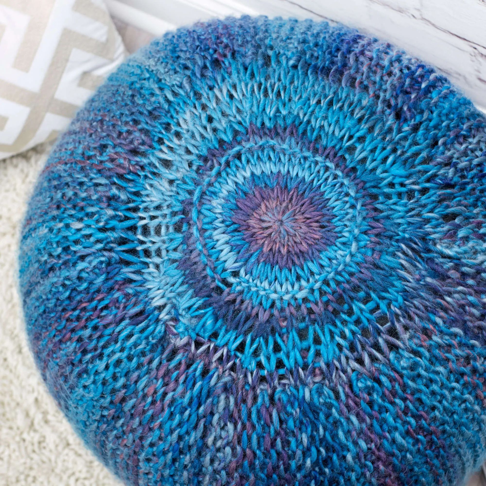 Red Heart Pop Of Color Knit Pouf
