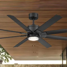 Renegade 66 Inch Black LED Smart Windmill Ceiling Fan