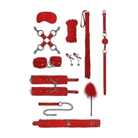 Shots Ouch! 11-Piece Intermediate Bondage Kit Red