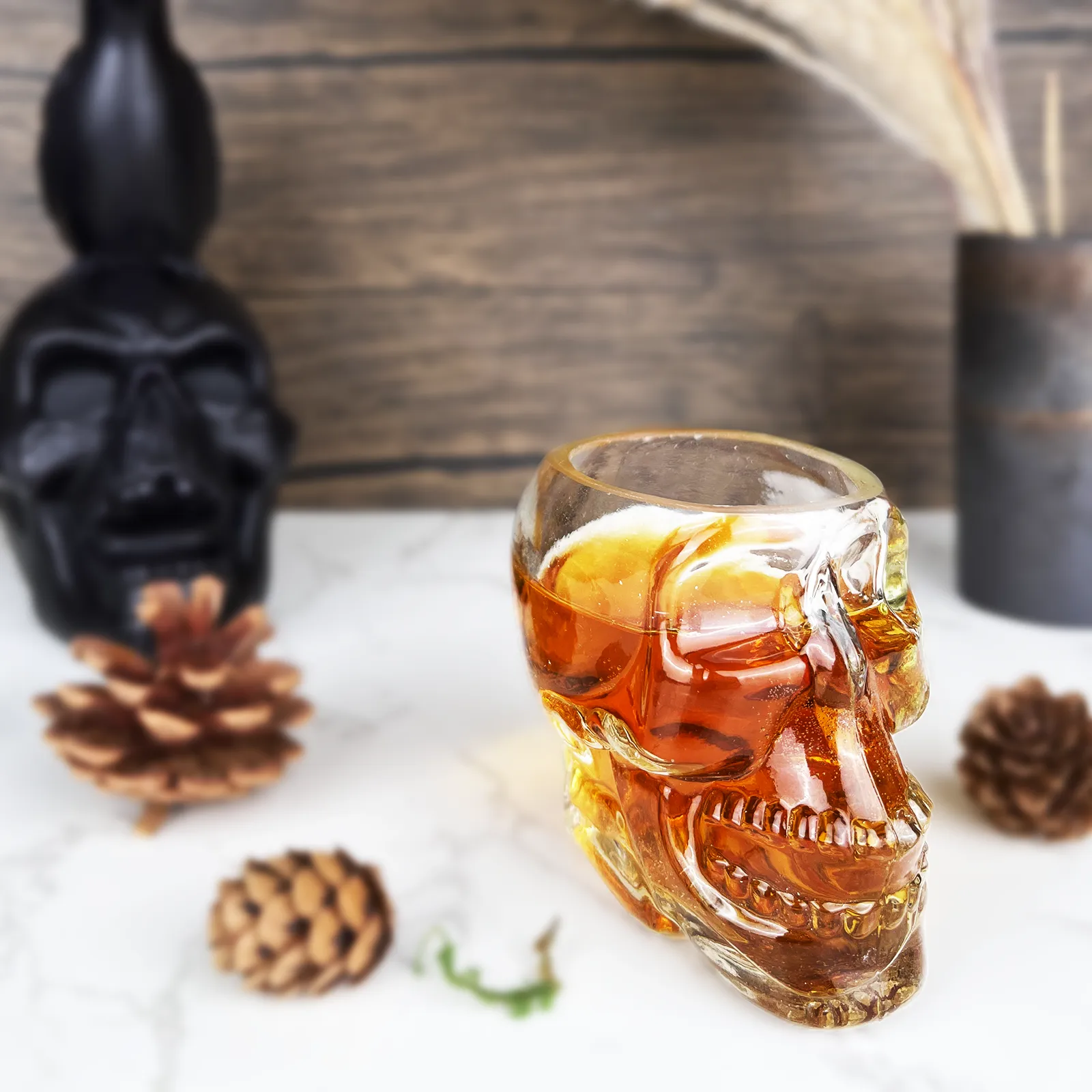 Skull Shot Glasses Set of 6 by The Wine Savant - 3oz Skull Glasses 3" H - Goth Gifts, Skull Gifts, Skull Decor, Skeleton Decor, Skull Shaped Glasses, Perfect for Halloween Themed Parties! by The Wine Savant