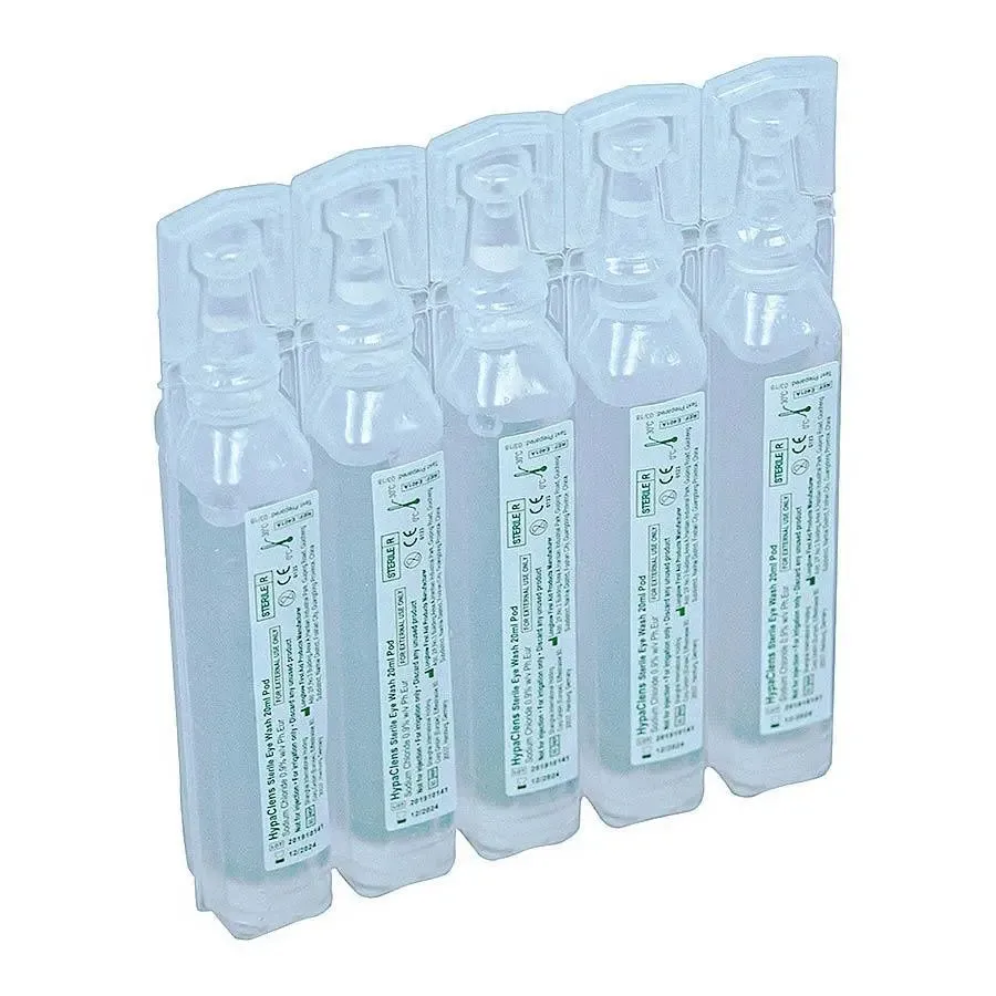 Sterile Saline Solution Eye Wound Eyewash Pods 25 x 20ml Boxed